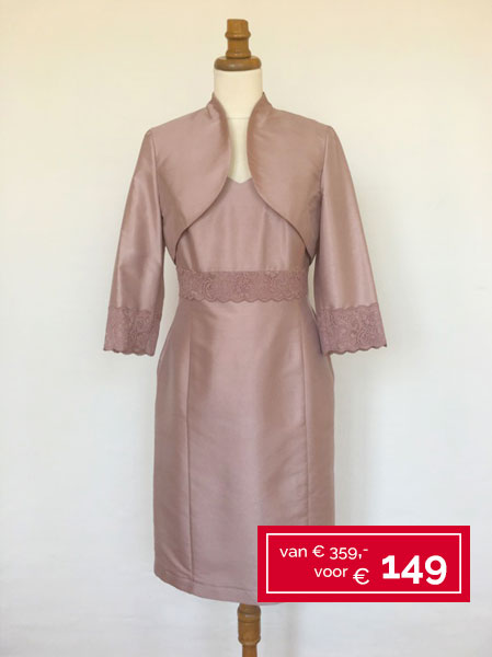 Ongekend Korte jurk / japon: Oudroze zijden jurk van €149.- voor €50.- WD-51