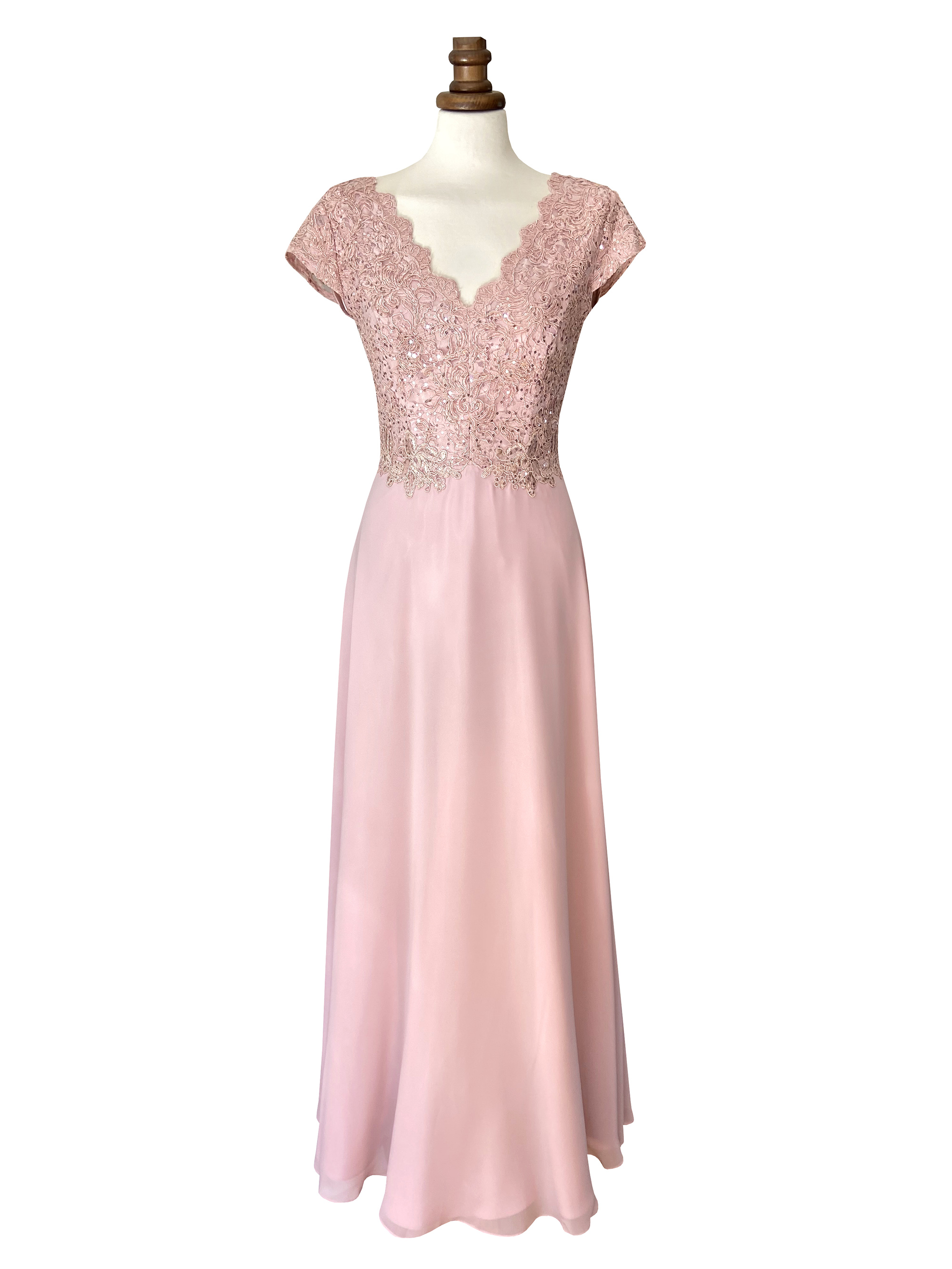Roze jurk met mouwtje maat 36-40
