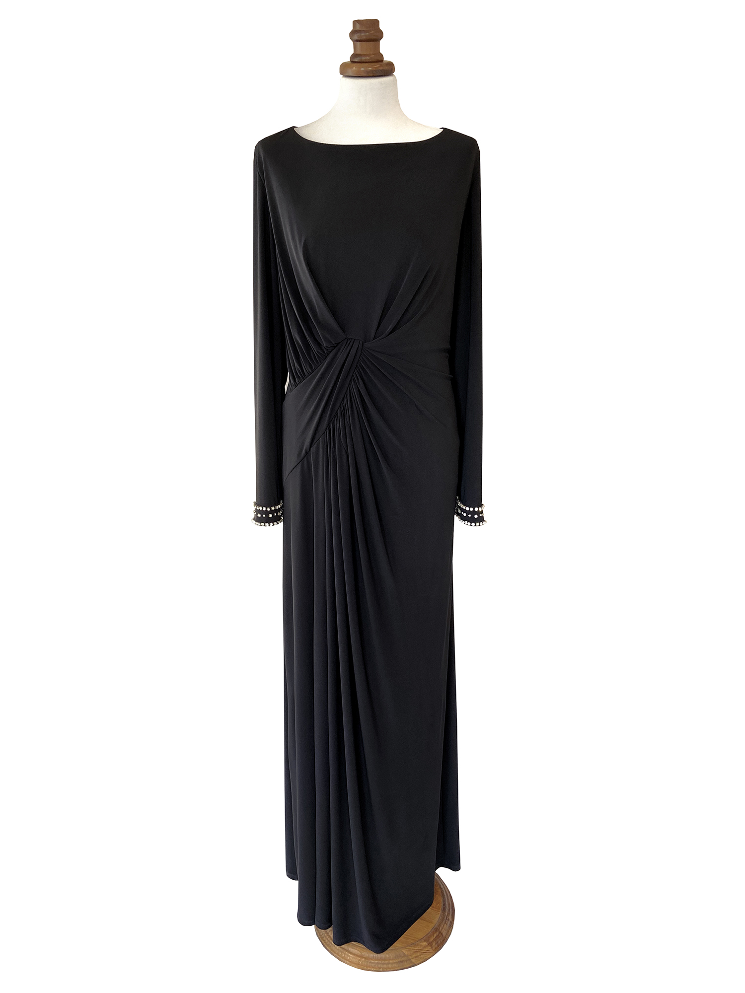Wonderlijk Lange avondjurken: Sale Zwarte jurk met lange mouwen EK-91